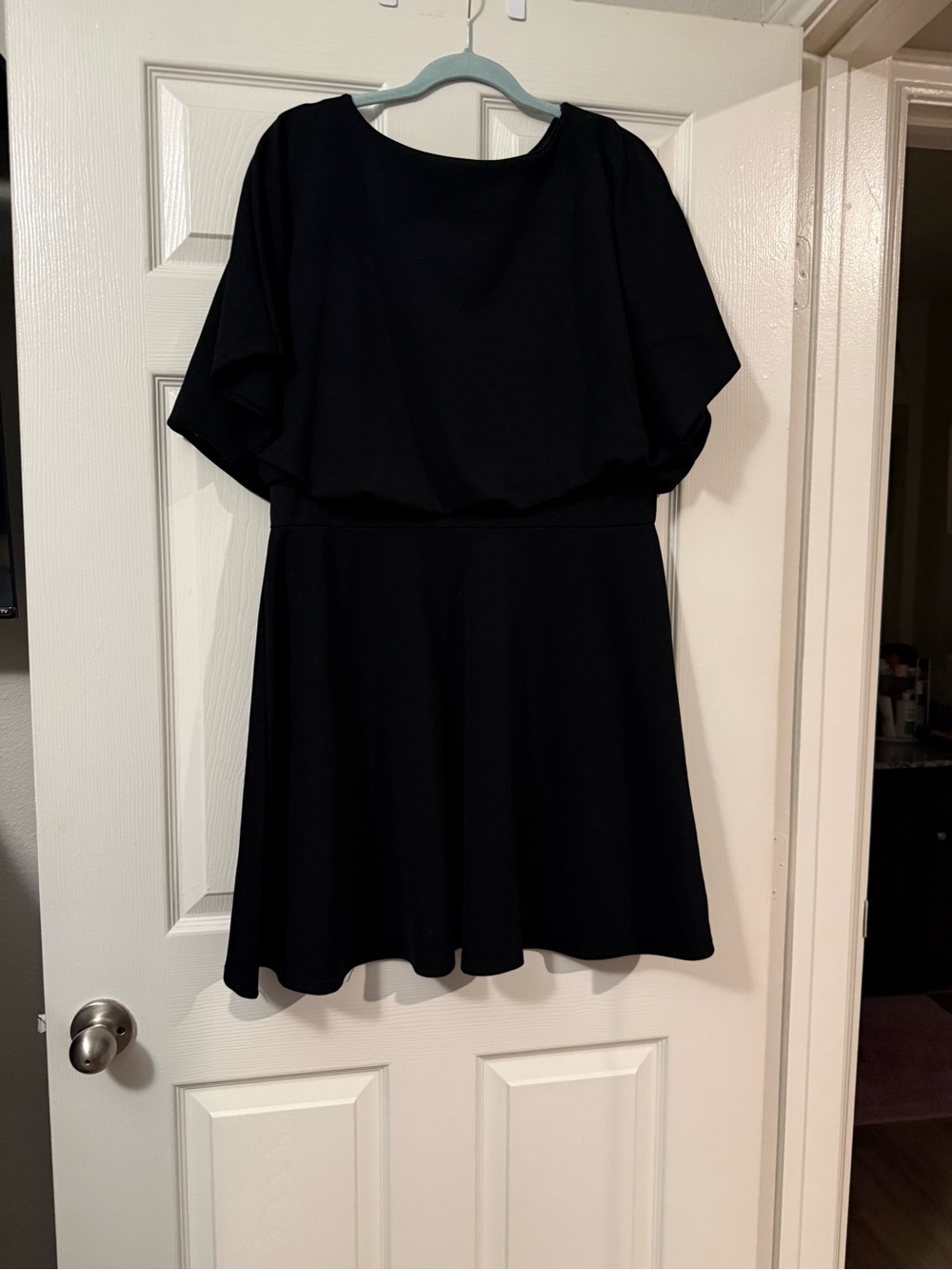 Boohoo Black Short Sleeve Blouson Mini Dress